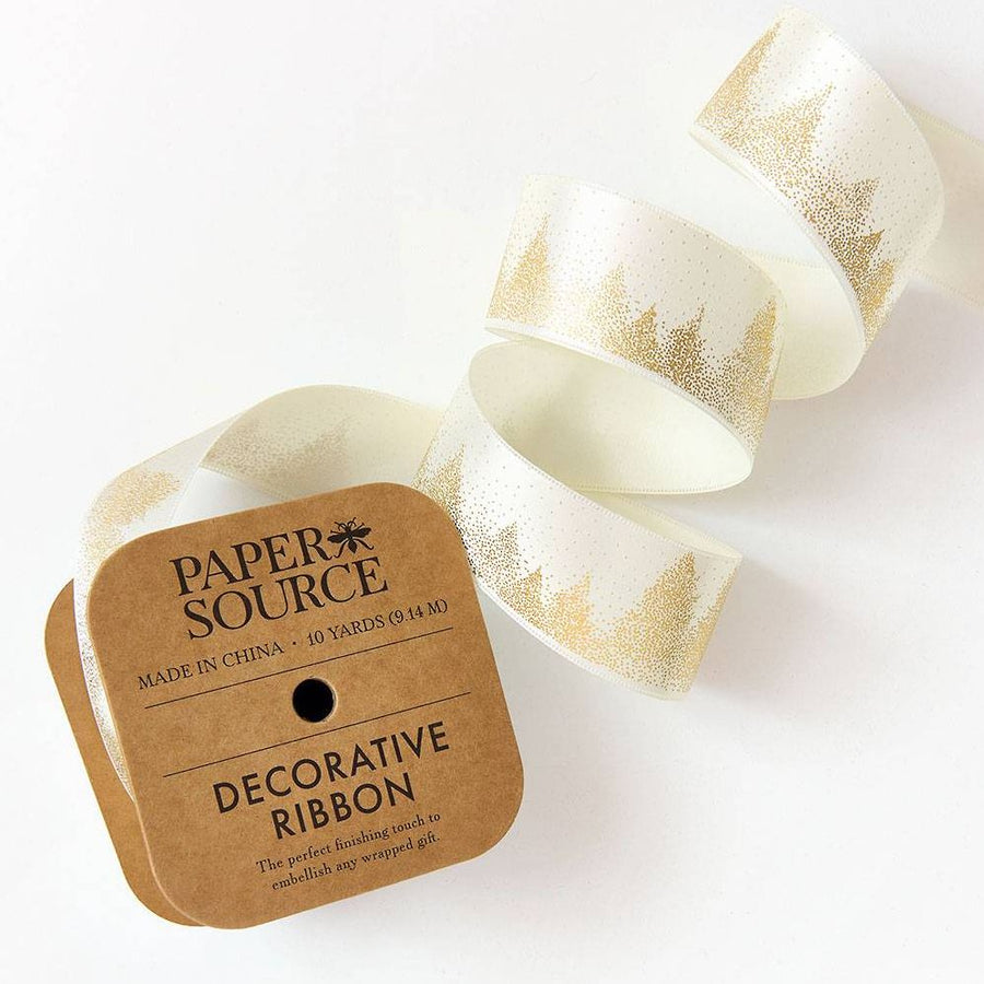 Cream Forest Ribbon 1.5" 10YD