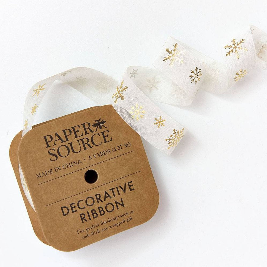 Organdy Cream Snowflake Ribbon 1" 5YD