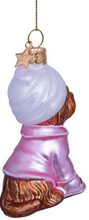 Selfcare Dog Glass Ornament