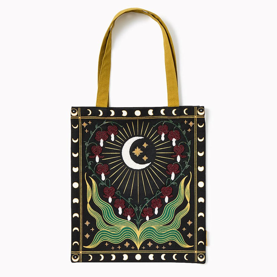 Bleeding Heart Beaded Tote Bag