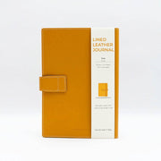Yellow Leather Journal with Leather Flap Closure and Lined pages