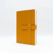 Yellow Leather Journal with Leather Flap Closure and Lined pages