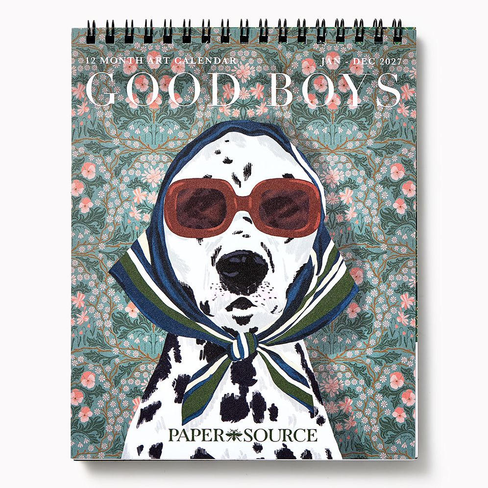 2027 Paper Source Good Boys Desk Easel Calendar