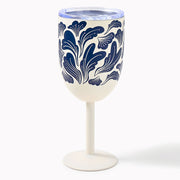 Pink Lidded Floral Wine Tumbler