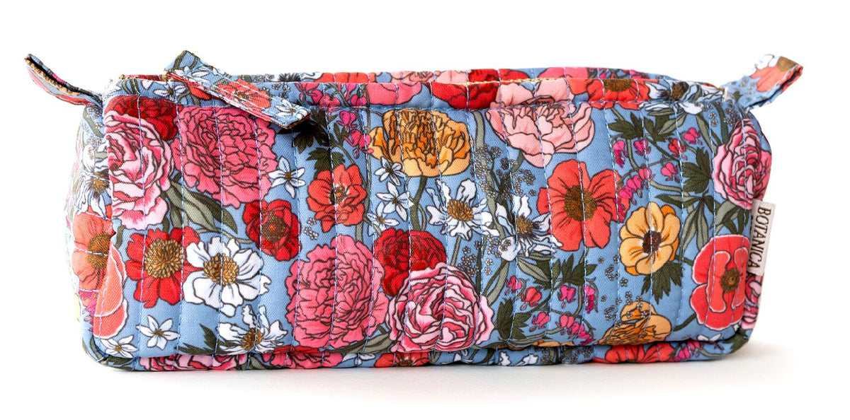 Garden Flora Cotton Quilted Pencil Pouch