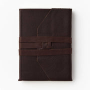 Wrap Soft Brown Italian Leather Journal with Lace Up Tie- Lined- 9''x7''