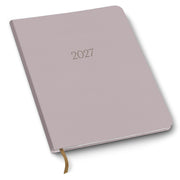2026-2027 Paper Source Gray Lilac Leather 18-Month Monthly Desk Planner