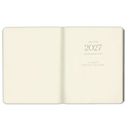 2026-2027 Paper Source Gray Lilac Leather 18-Month Monthly Desk Planner