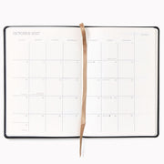 2026-2027 Paper Source Black Leather 18-Month Monthly Pocket Planner