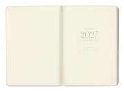 2026-2027 Paper Source Black Leather 18-Month Monthly Pocket Planner