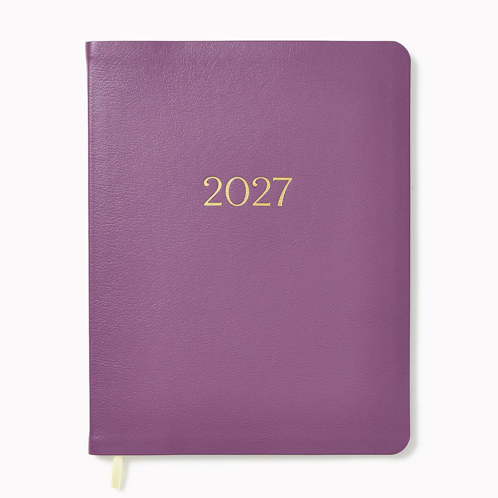 2027 Paper Source Dusty Mauve Monthly Desk Planner