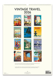 2026 Vintage Travel Wall Calendar