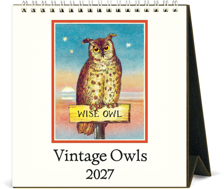 2027 Owls Desk Calendar