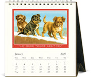 2027 Vintage Dogs Desk Calendar