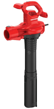 Photo of Craftsman CMEBL7000 red and black electric blower vacuum, front angle, white background.