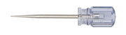 Photo of Craftsman CMHT65012 scratch awl with clear handle and steel shaft, side angle on white background.