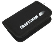 Photo of Craftsman CMHT68002 black zippered tool case, angled on white background.