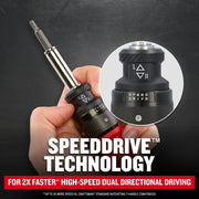 Photo of Craftsman graphics CMHT68135 showing Speeddrive technology on a ratcheting T-handle screwdriver.