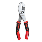 Craftsman CMHT81712 pliers with black and red ergonomic handles, front angle on white background.