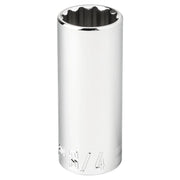 Photo of Craftsman chrome deep socket, 3/4 inch size, CMMT43317, front angle on white background.