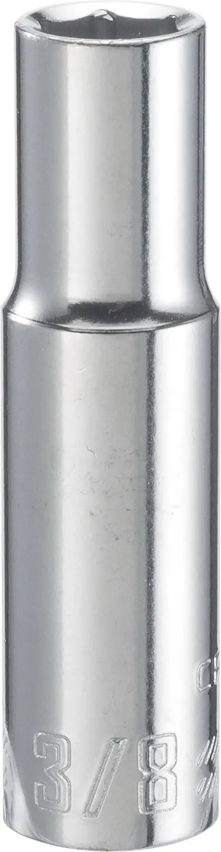 Photo of Craftsman chrome deep socket, SKU CMMT43333, shown upright on white background.