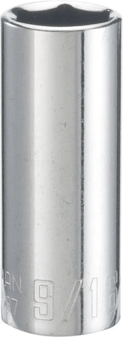 Photo of Craftsman 9/16 inch chrome socket, SKU CMMT43587, tool category, front angle on white background.