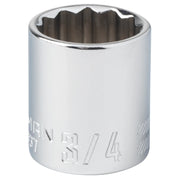 Craftsman 3/4 inch socket CMMT44337, chrome finish, photographed upright on white background.
