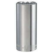 Photo of Craftsman chrome deep socket, 1-1/16 inch size, SKU CMMT47532, front angle on white background.