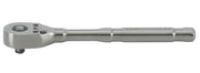 A metal ratchet wrench with a polished handle, designed for turning sockets. The tool is placed horizontally on a white background.
