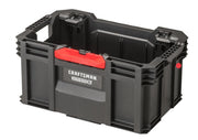 Front angle photo of Craftsman VERSASTACK XL black stackable toolbox with red latch, CMST21409.