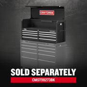 Photo of Craftsman black tool chest top box with drawers and open lid, SKU CMST98272BK, graphics category.