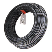 Craftsman trimmer line spool 85906 black and white coil with plastic holder, white background beauty shot, front angle