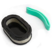 Black+Decker mask replacement parts, oval filter and green silicone insert, white background beauty shot, top view