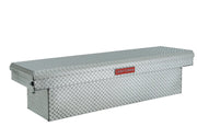 Craftsman CMXTBAK1000901 truck bed tool box, silver diamond plate, angled front on white background.
