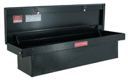 Craftsman CMXTBAK1005301 black diamond plate truck tool box with open lid, shown at front angle.