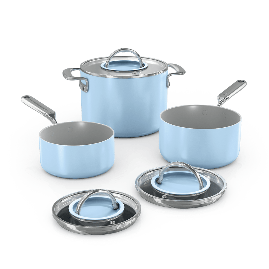 Ninja NeverQuit™ 6-Piece Ceramic Saucepan Cookware Set in Blue