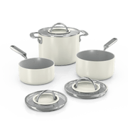 Ninja NeverQuit™ 6-Piece Ceramic Saucepan Cookware Set in Bone