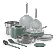Ninja NeverQuit™ 12-Piece Ceramic Cookware Set, Forest Sage 