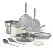 Ninja NeverQuit™ 12-Piece Ceramic Cookware Set, Bone & Silver