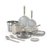 Ninja NeverQuit™ 12-Piece Ceramic Cookware Set, Bone & Silver