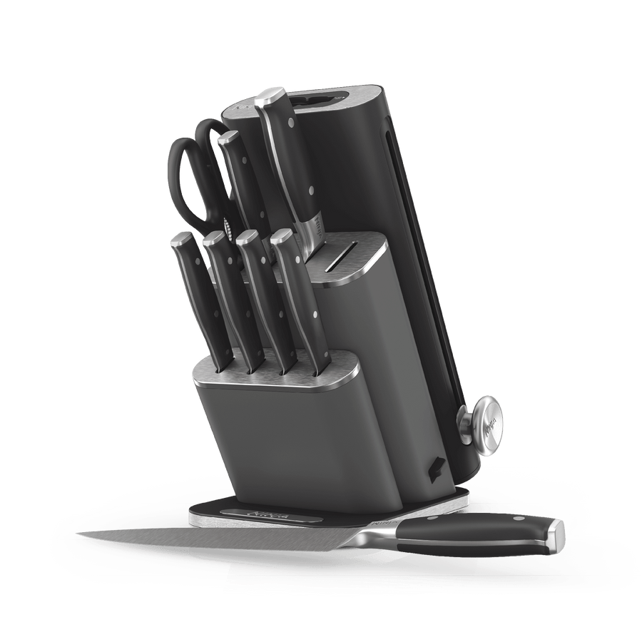 Ninja NeverDull® 10-Piece German Steel Knife Set with Removable Sharpener in Black