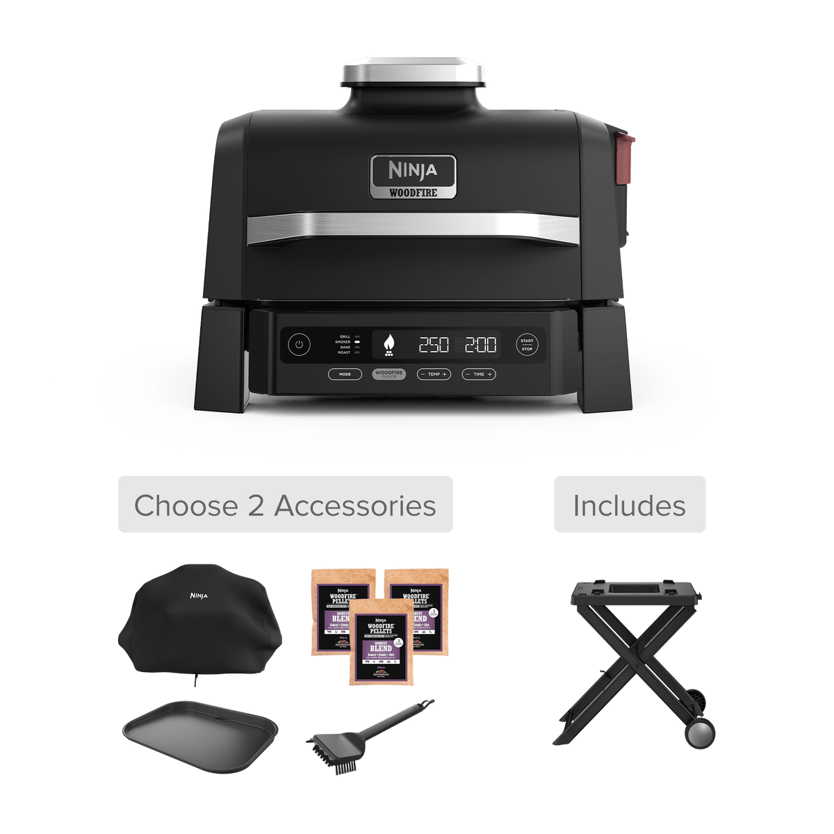 Ninja Woodfire Outdoor Grill and Smoker Stand Bundle