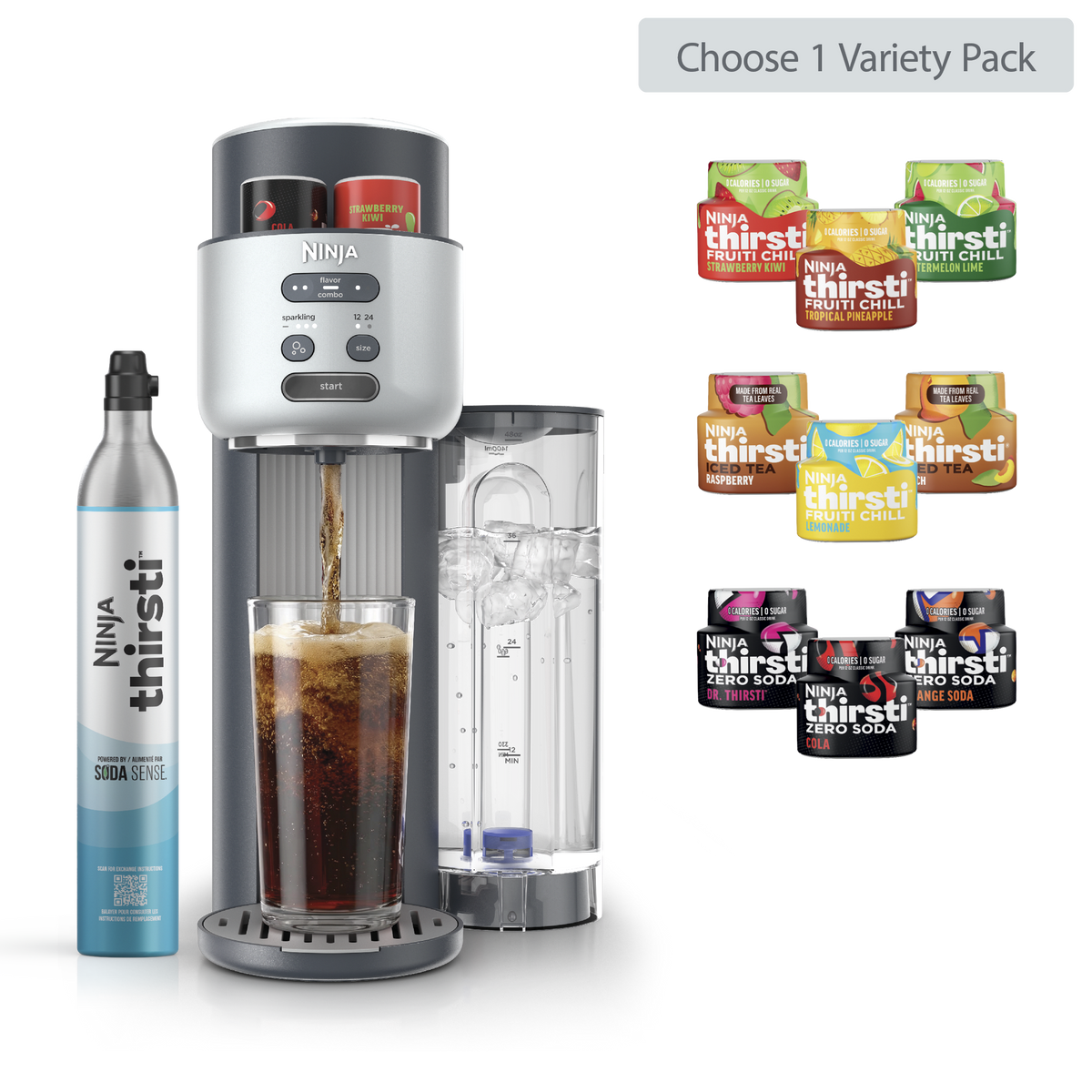 Ninja Thirsti™ Soda Machine Bundle in Cyberspace Extra CO2 Bundle