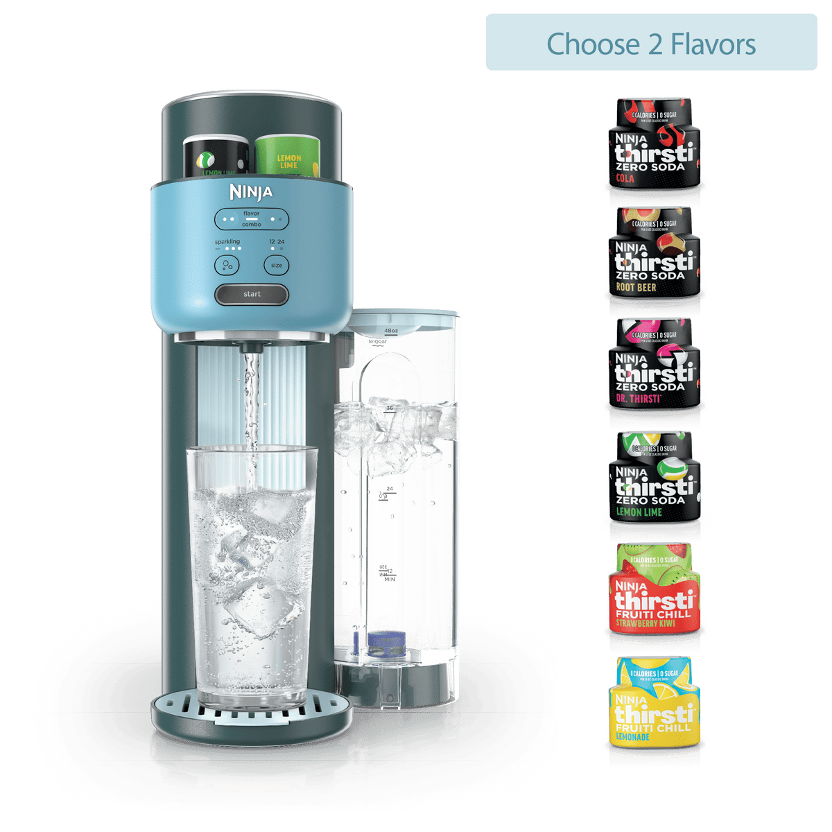Ninja Thirsti™ Soda Machine in Teal and Drink Mix Bundle