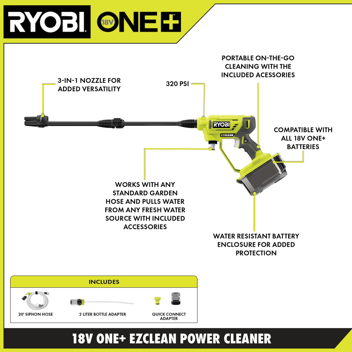 18V ONE+ EZ CLEAN POWER CLEANER KIT Image 2