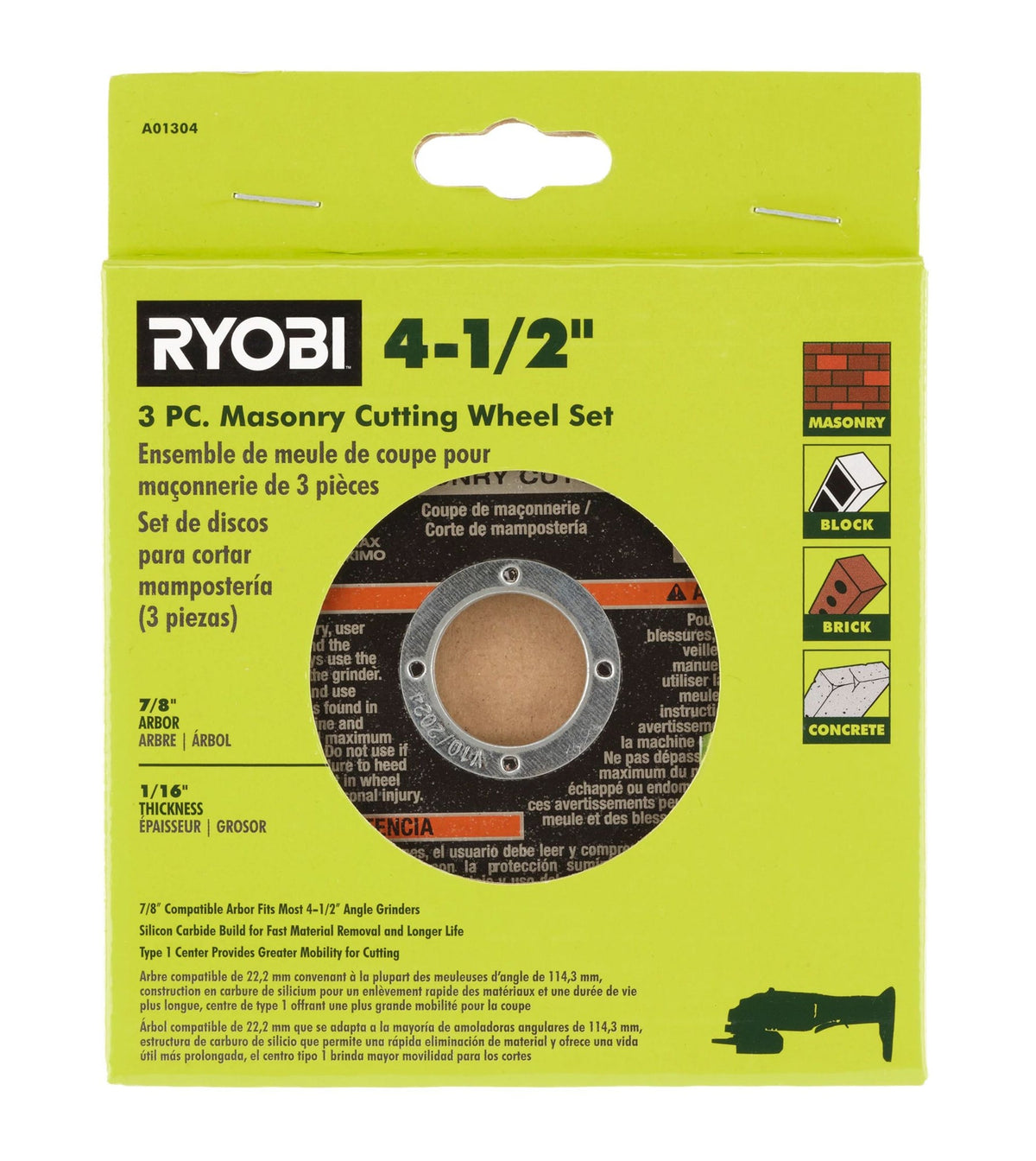 3 PC. 4-1/2" Masonry Cutting Wheel Set Image 3