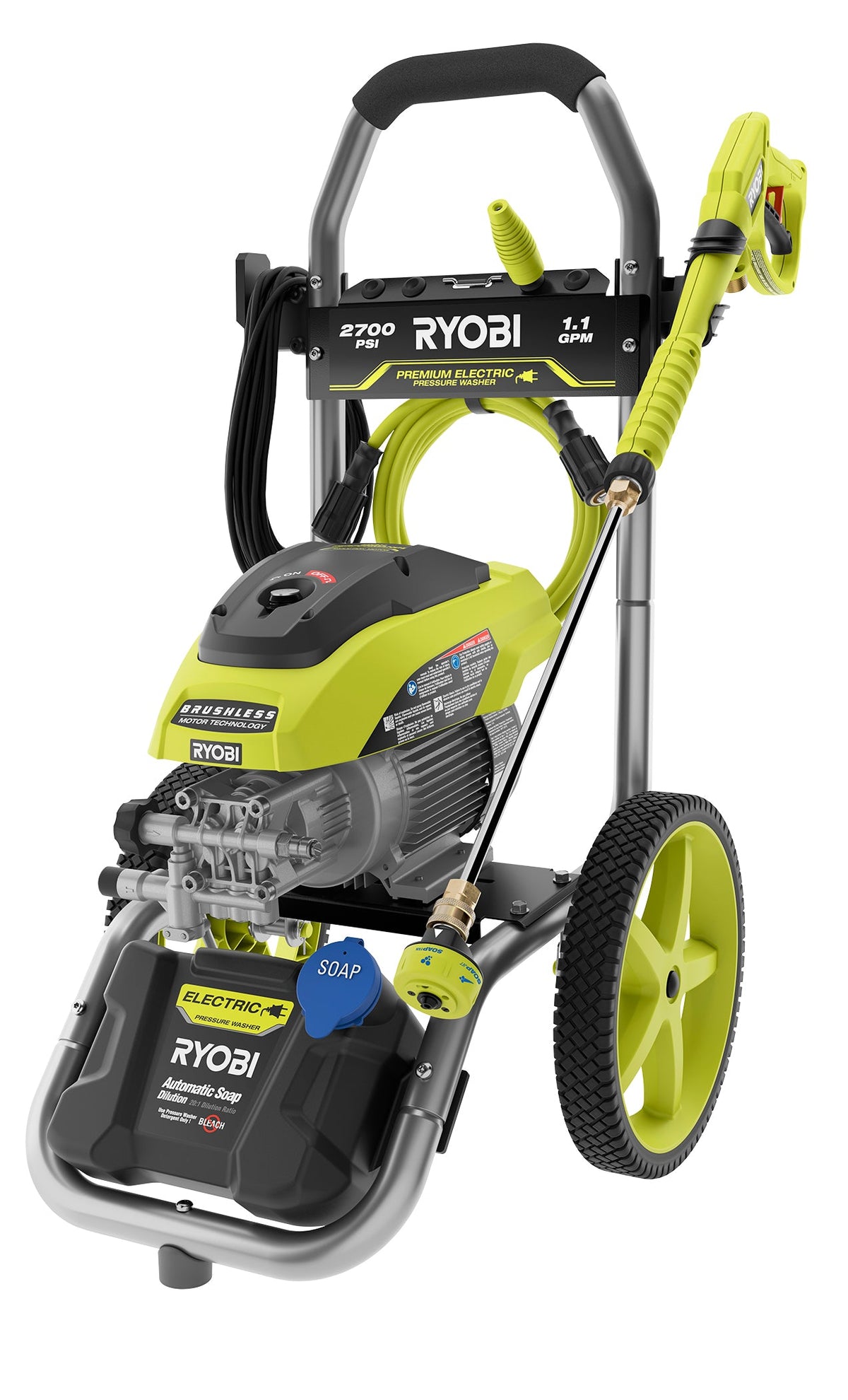 2700 PSI 1.1 GPM Brushless Electric Pressure Washer Image 5