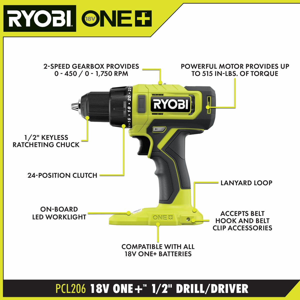18V ONE+ 1/2" DRILL/DRIVER KIT  Image 3