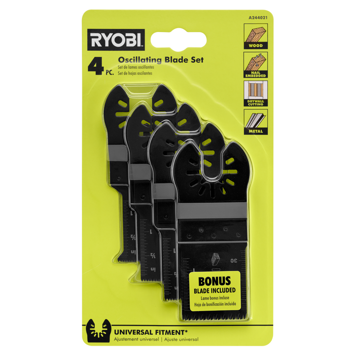 4 PC. WOOD/METAL OSCILLATING MULTI-TOOL BLADE SET